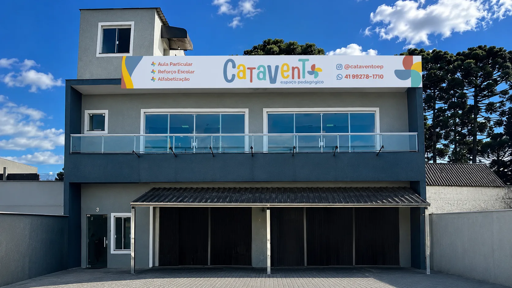 Fachada do Catavento Espaço Pedagógico em Fazenda Rio Grande
